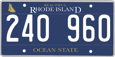 RI license plate 240960