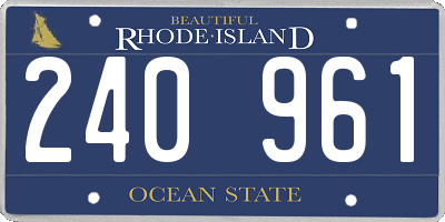 RI license plate 240961
