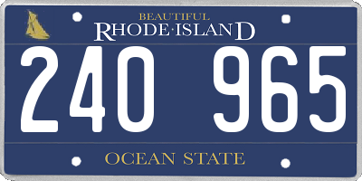 RI license plate 240965