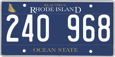 RI license plate 240968