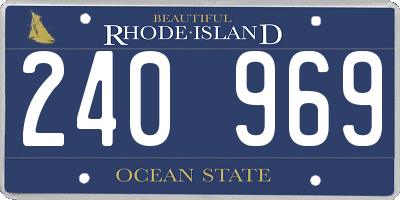 RI license plate 240969