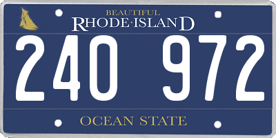 RI license plate 240972
