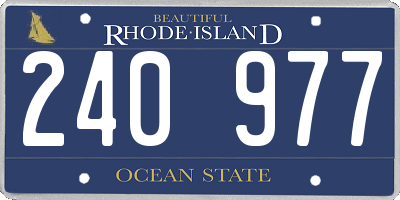 RI license plate 240977