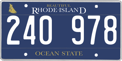 RI license plate 240978