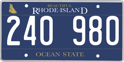 RI license plate 240980