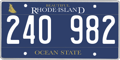 RI license plate 240982