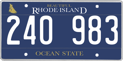RI license plate 240983