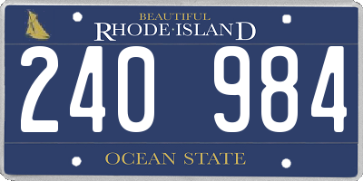 RI license plate 240984