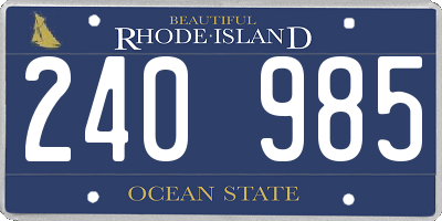 RI license plate 240985