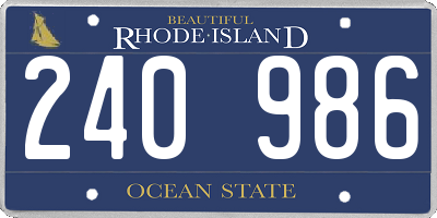 RI license plate 240986