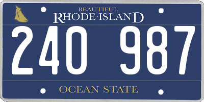 RI license plate 240987