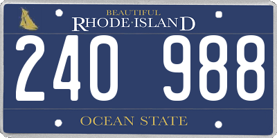 RI license plate 240988