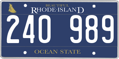 RI license plate 240989