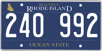 RI license plate 240992