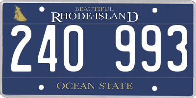 RI license plate 240993
