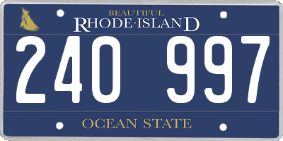RI license plate 240997