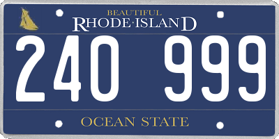 RI license plate 240999