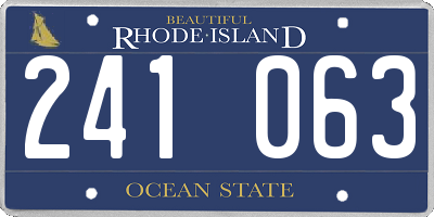 RI license plate 241063