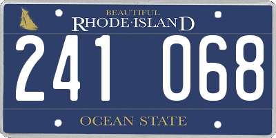 RI license plate 241068