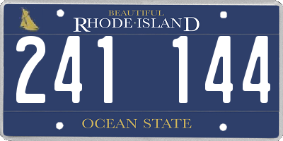 RI license plate 241144