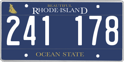RI license plate 241178