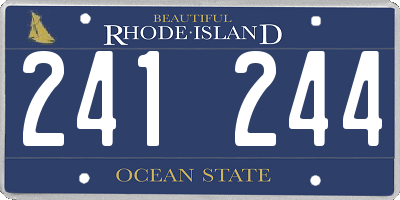 RI license plate 241244