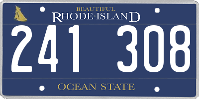 RI license plate 241308