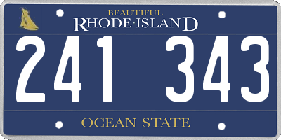 RI license plate 241343