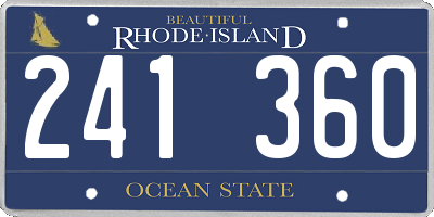 RI license plate 241360