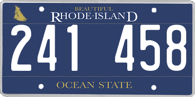 RI license plate 241458