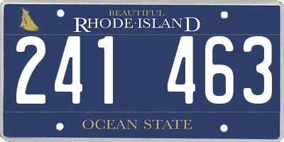RI license plate 241463