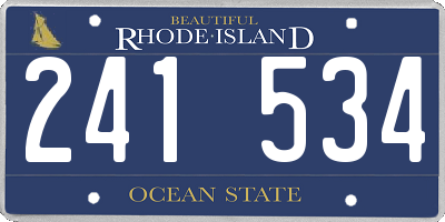 RI license plate 241534