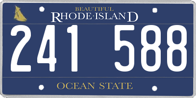 RI license plate 241588