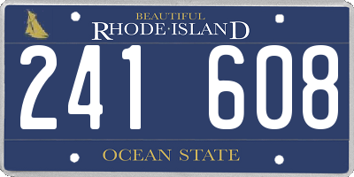 RI license plate 241608