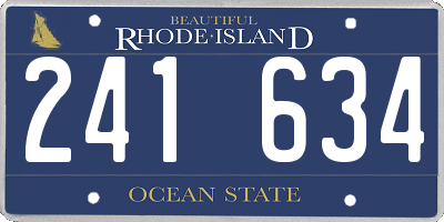 RI license plate 241634