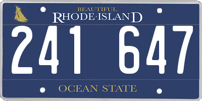 RI license plate 241647