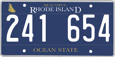 RI license plate 241654