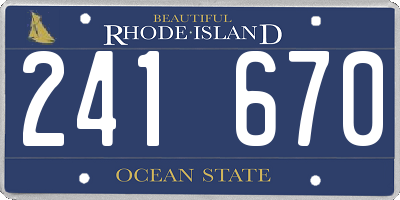RI license plate 241670
