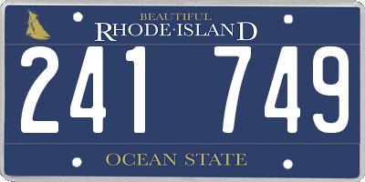 RI license plate 241749