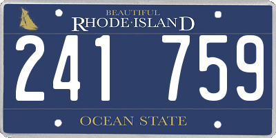 RI license plate 241759