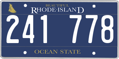 RI license plate 241778