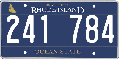 RI license plate 241784