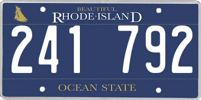 RI license plate 241792