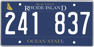 RI license plate 241837