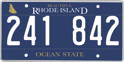 RI license plate 241842
