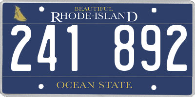 RI license plate 241892
