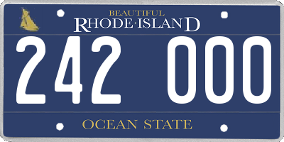 RI license plate 242000