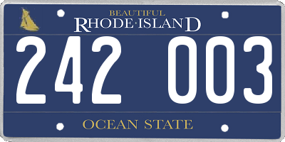 RI license plate 242003
