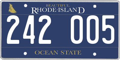 RI license plate 242005