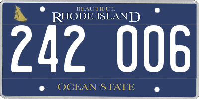 RI license plate 242006